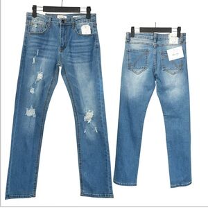 Ring of Fire Girls Blue Distressed Jeans Slim Cut NWT